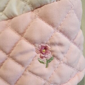 Koala Baby Spring Quilted Coat Jacket Flower Easter 3-6 Month Pink White Vintage